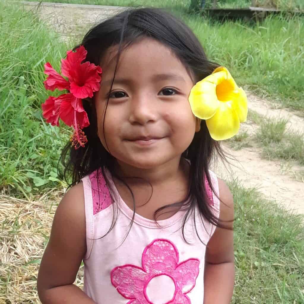 Young girl with flowers in her hair
